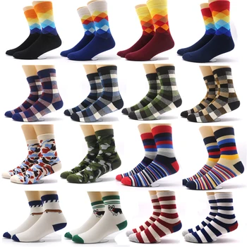 

Fashion Colorful Socks Men 3D Print Plaid Striped Socks Compression Sock for Men Camouflage Casual Long Warm Winter Socks Meias