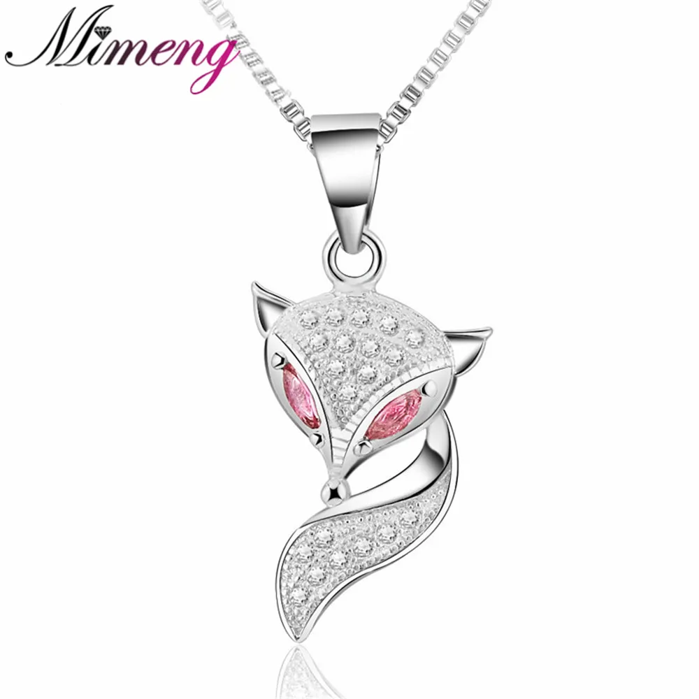 2014 New 100 925 Sterling Silver Jewelry Lovely Fox Pendant Necklace