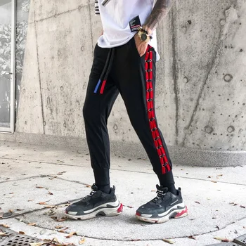 

Drop Shipping Red Side Pencil Pants Fashion Hip Hop Man Pants