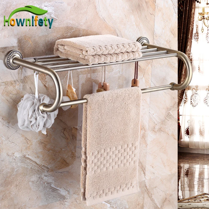Antique Bronze Soild Brass Bathroom Towel Shelf Wall Mount Towel Bar Bathroom Accessories Antique Bronze Soild Brass Bathroom Towel Shelf Wall Mount Towel Bar Bathroom Accessories