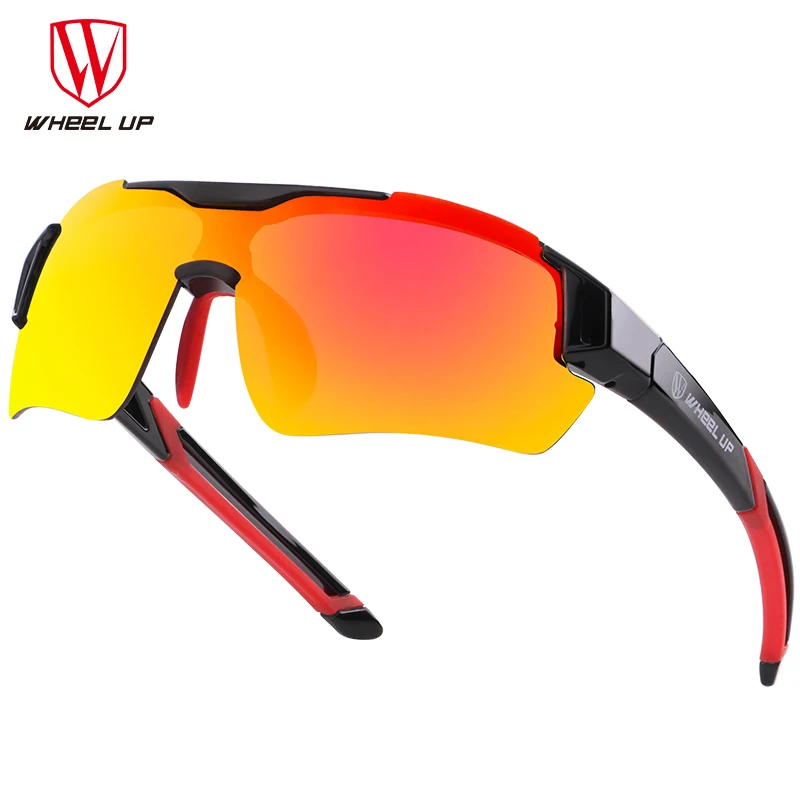 WHEEL UP MTB Cycling Glasses 3 Lens UV400 Cycling Eyewear Men Women Waterproof Coating Aerodynamic Bicycle Polarized Sunglasses