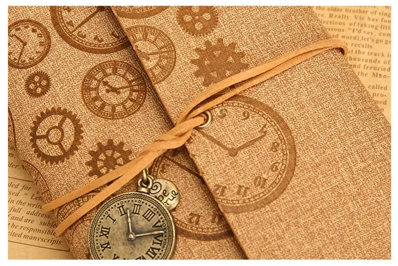 DELVTCH Vintage Clock A6 Spiral Notebook Travel Planner Memo Diary Journal Notepad Organizer Schedule Schoiol Student Stationery