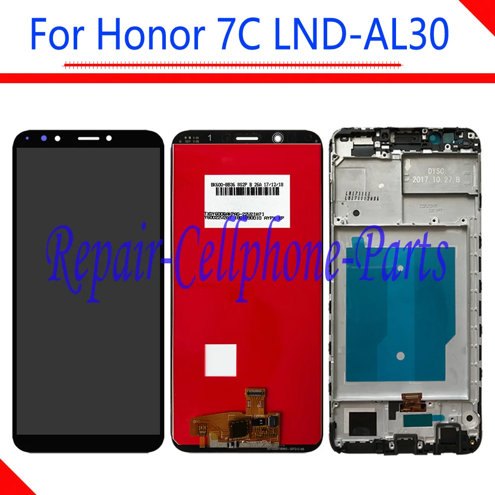 

5.99 inch Full LCD DIsplay +Touch Screen Digitizer Glass Assembly + Frame Cover For Huawei Honor 7C LND-L29 LND-AL30 LND-TL40