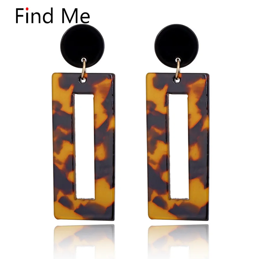 

Find Me 2019 new Fashion Multilayer acrylic Drop Earrings For Women Jewelry geometric Hollow out resin Dangle Earrings wholesale
