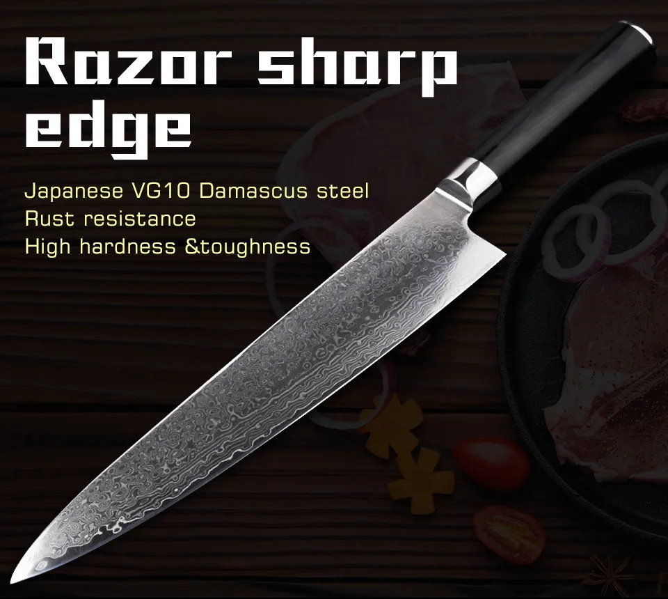 95 Inch Jepang VG10 Damaskus Pisau Dapur Pisau Sangat Tajam Baru 95 Inch Jepang VG10 Damaskus Pisau Dapur Pisau Sangat Tajam Baru