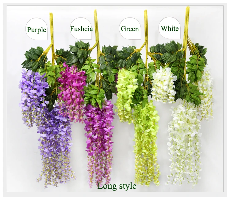 Guirlande de fleurs en soie violette de haute qualité, 110cm, 4 couleurs,  vigne à fleurs, décorations de mariage, de fête ou d'hotal, livraison f |  AliExpress