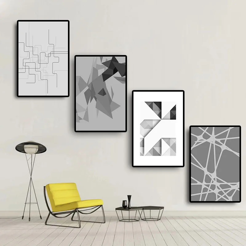 

Nordic Style Geometry Black White Canvas Painting Posters and Prints Scandinavian Modern Wall Pictures Kids Room For Living Room