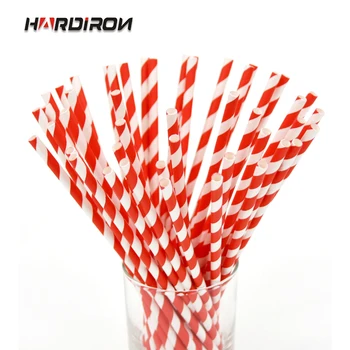 

HARDIRON Creative Drink Paper Straw Colorful Stripes Pattern Birthday Wedding Decoration Party Supplies Drink Straw
