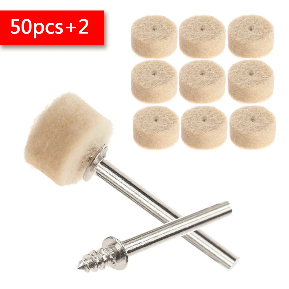 Dremel Grinding Wheel Wool Felt Polishing Buffing Pad With 2 Mandrel
