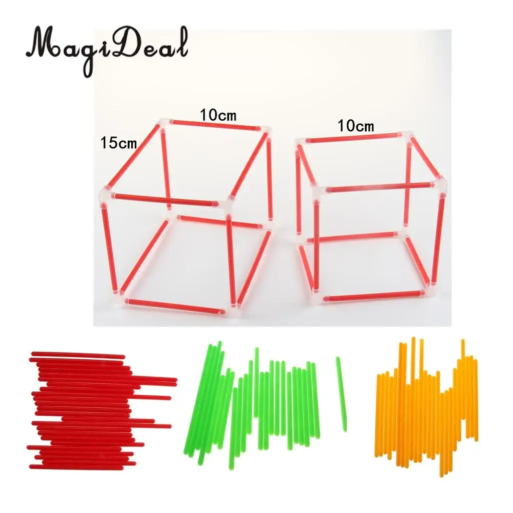 Geometric Shapes Building Set Cube Cuboid Math Learning Teaching Tool Children Student Educational Toy