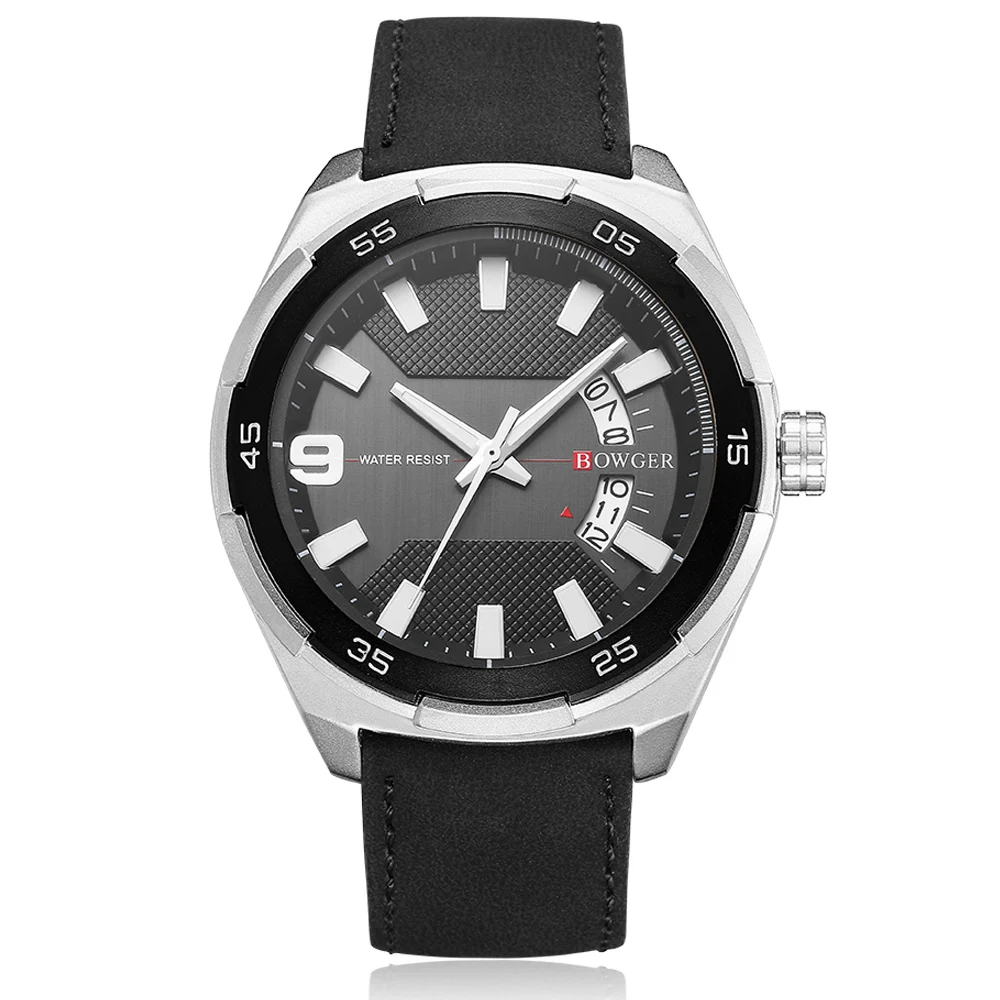 BOWGER Fashion Casual Brand Waterproof Quartz Watch Men Military Stainless Steel Sports Watches Man Clock Relogio Masculino (6)