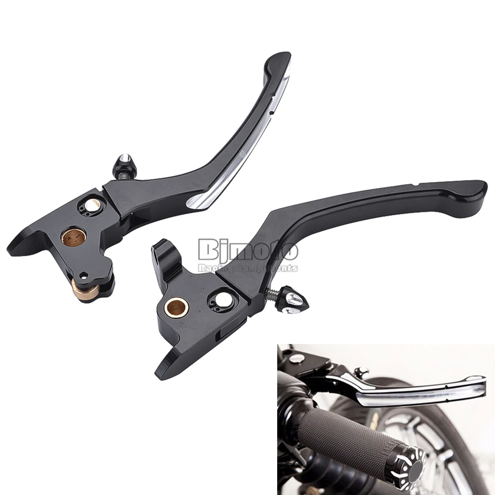 BJMOTO CNC Adjustable Motorcycle Brake Clutch Levers For Harley Touring Models-later Motocross with hydraulic Clutch