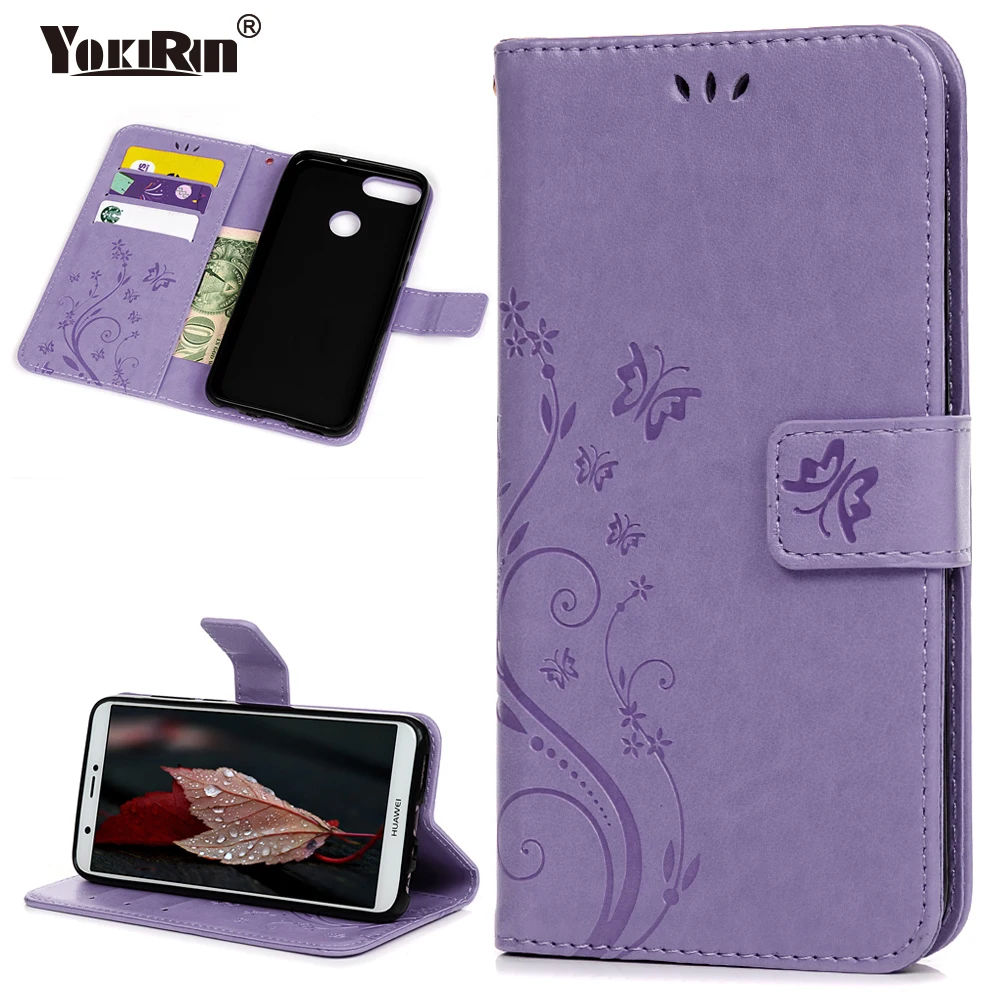 

YOKIRIN Embossed Coque For Huawei P Smart Cases Wallet Magnet Stand Flip Cover PU Leather Phone Shell For Huawei Enjoy 7S