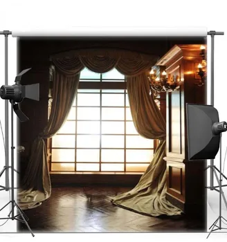 

Window Curtain Room Photography Backgrounds Vinyl cloth High quality Computer printed wedding photo backdrop