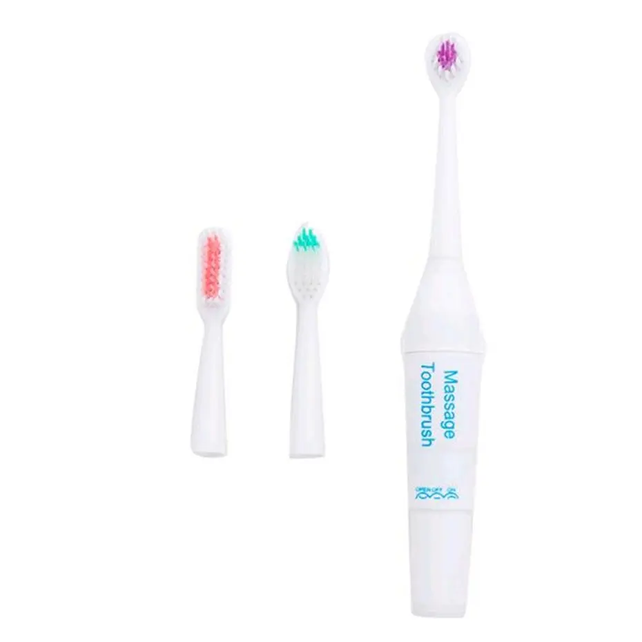 1 Set Electric Toothbrush With 2 Brush Heads Battery Operated Oral Hygiene Battery Teeth Brush For Adult Children