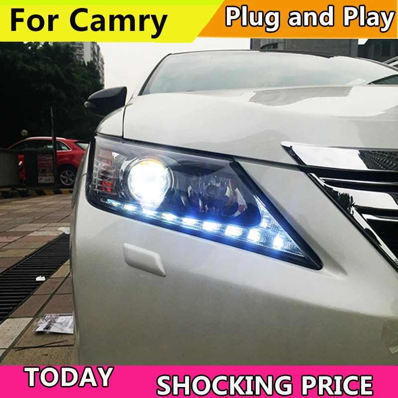 Стайлинг автомобиля для Toyota фара Camry 2012-2014 светодиодная дальнего света DRL Bi Xenon