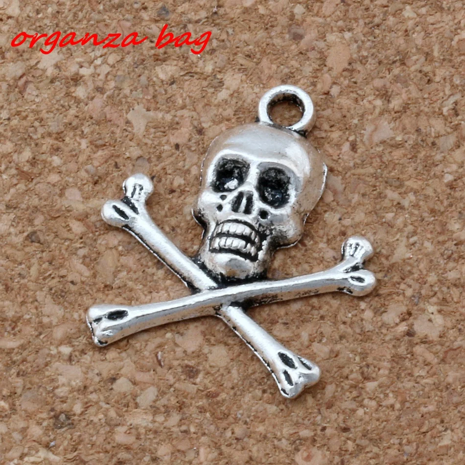 

Hot ! 100 PCS Ancient silver Zinc Alloy "PIRATE SKULL AND CROSSBONES" charms Pendant 20*24mm DIY Jewelry A-128