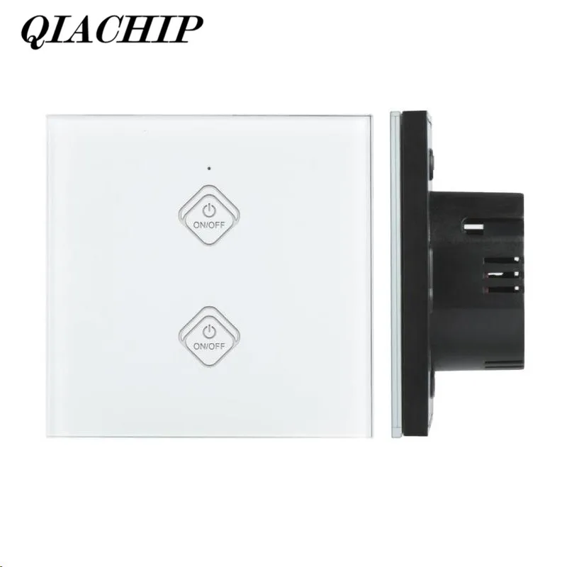 

2 Gang WiFi Home Smart Switch Work With Amazon Alexa Google Home Timing Function Touch Panel w/ APP Remote Control EU Plug DS45