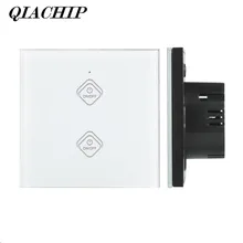 2 Gang Wi-Fi Smart Switch работать с Amazon Alexa Google дома Функция времени touch Панель w/App удаленного Управление ЕС разъем DS45