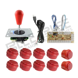 Бли 2 игроков Аркада DIY Kit нулевой задержкой USB контроллер PC Sanwa Джойстик с овальный мяч кнопки для ПК PS3 - Цвет: 2