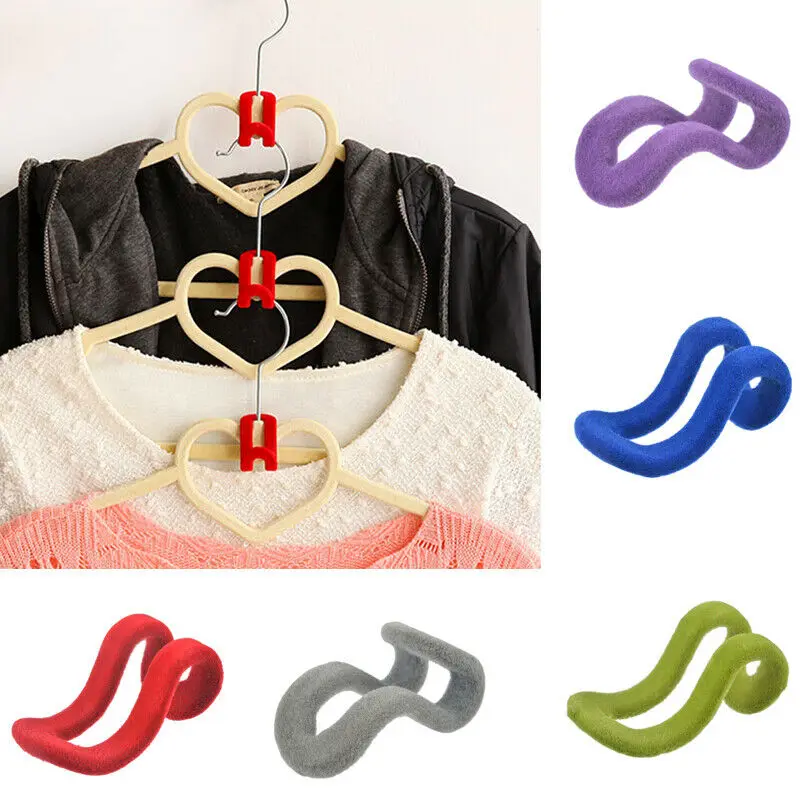 

10Pcs/lot Multifunctional Flocking Mini Magic Hanging Hooks for Clothes Rack Hanger String Multicolor Travel Clothing Organizer