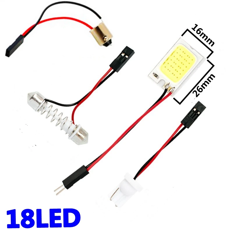 T10 W5W C5W Festoon BA9S 3 адаптера 18 24 48 чипов COB светодиодный светильник для чтения Авто