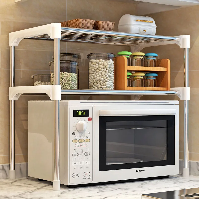 

Simple Storage Rack 2 Layers Easy Assemble Store Condiment Bottles File Organizer Shelf for Kitchen Bathroom Office