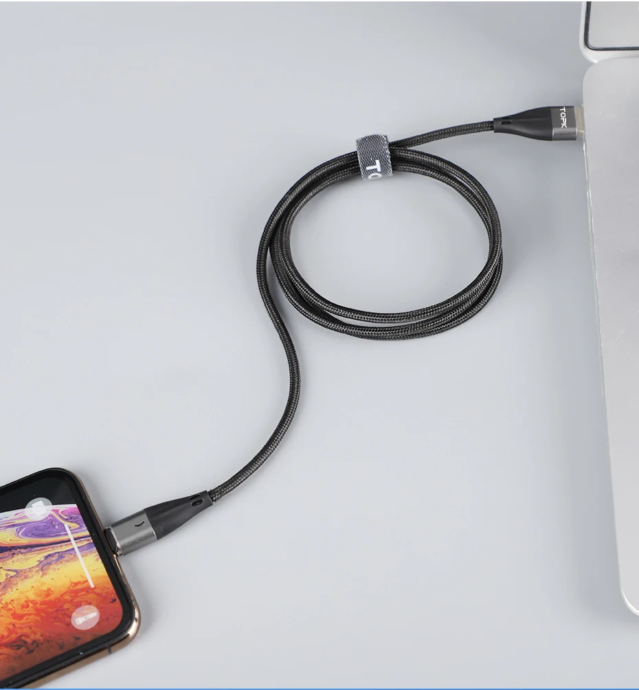 TOPK 1 м 2 м USB Магнитный кабель usb type C и mi cro USB кабель Быстрая зарядка кабель usbc для iPhone samsung Xiao mi redmi note 7 mi a2