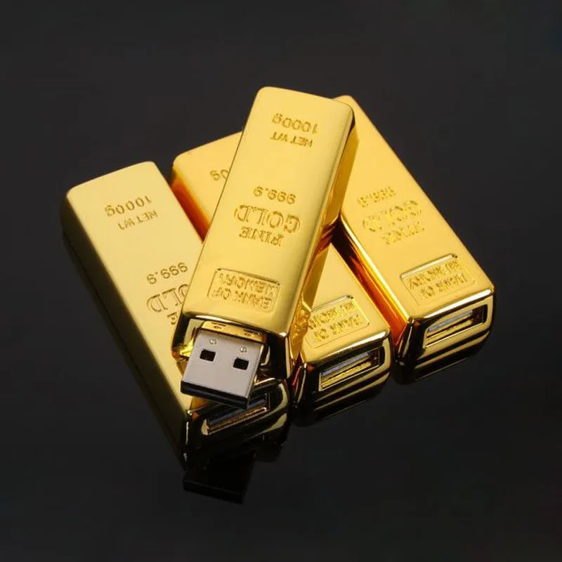 Реальная емкость Золотой USB флэш-накопитель 32 Гб слиток Золотой бар ручка флэш-накопитель карта памяти 16 ГБ 8 ГБ 4 ГБ креативный подарок USB2.0