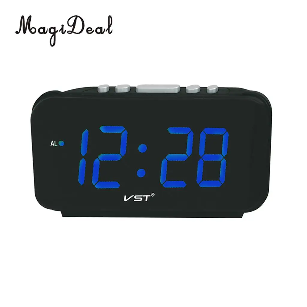 MagiDeal LED Digital Alarm Clock Awake Up Alarm Clock Snooze Alarm Clock for Home Bedroom + 1.8'' Big Display