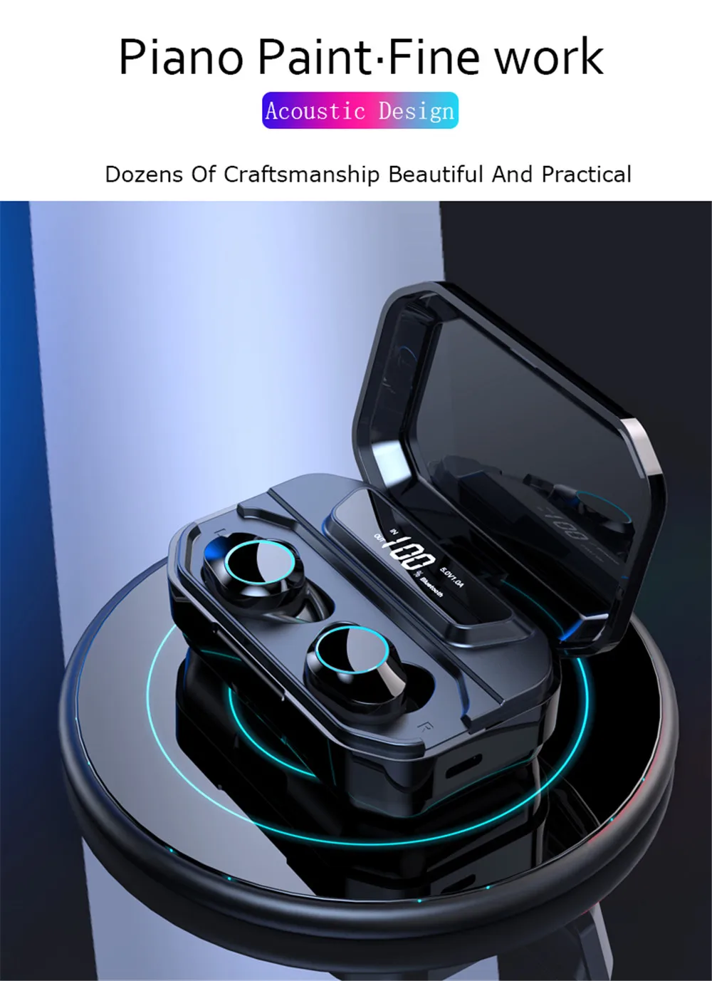 G02 tws 5.0 bluetooth 9d estéreo fone