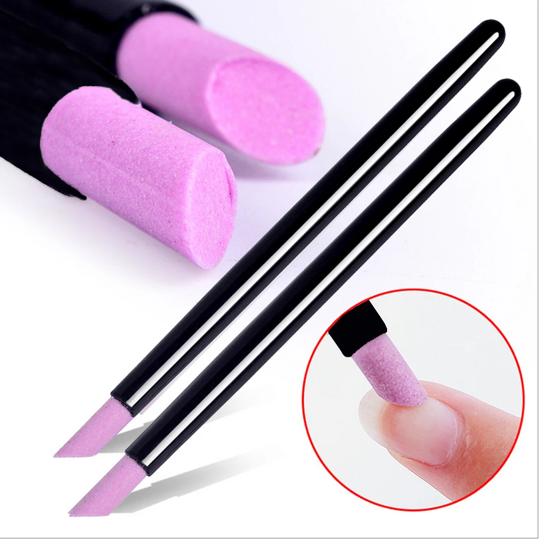 

New arrival 1pc Salon Unique Scrub Stone Stick Nail File Cuticle Remover Pro Grinding Pen Trimmer Buffer Manicure Nail Art tool