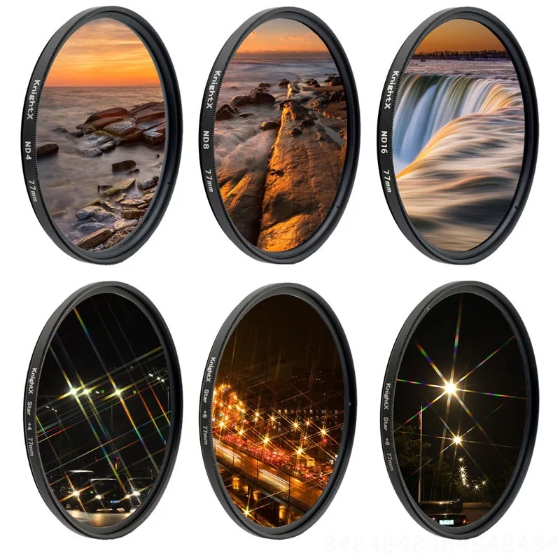 

KnightX UV ND Star Camera Lens Filter For canon nikon 49mm 52mm 55mm 58mm 62mm 67mm 72mm 77mm d3300 kit color 200d 400d d70 500d