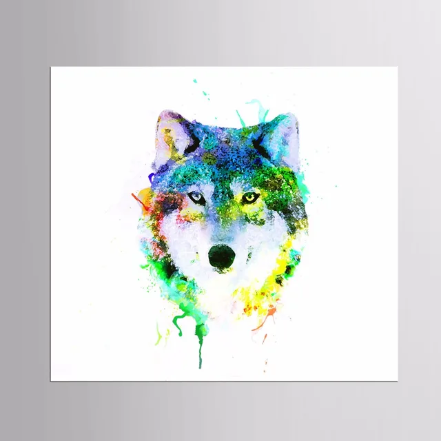abstract wolf print wall