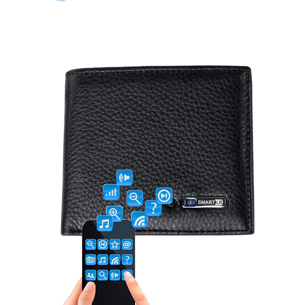 Умный мужской кошелек из натуральной кожи высокого качества, Интеллектуальный Bluetooth кошелек с защитой от потери, мужские держатели для карт, костюм для IOS, Android