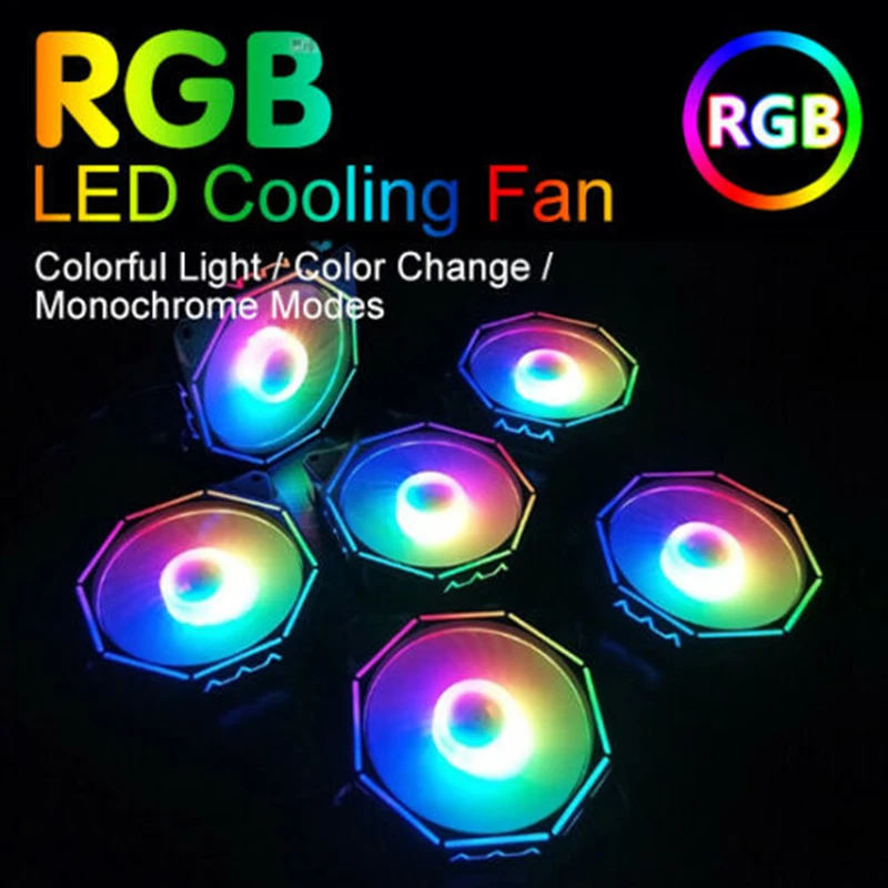 Цветной вентилятор RGB 120 мм светодиодный светящийся двойной аура корпус ПК