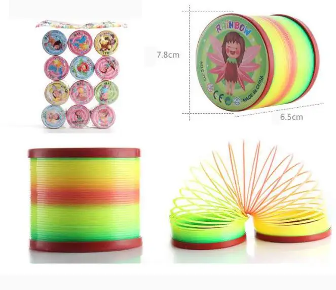 Калейдоскоп Радуга классическая игрушка разноцветный круг складной пластикова пружина Детские творческие Обучающие игрушки, 3 размера - Цвет: 7.8cm
