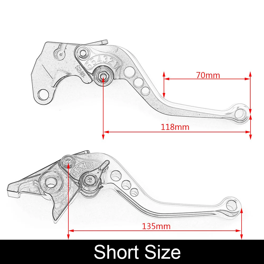  CNC Levers for GSXR600/750 1997-2003 GSXR1000 2001-2004 SFV650 TL1000S Motorcycle Adjustable Short 