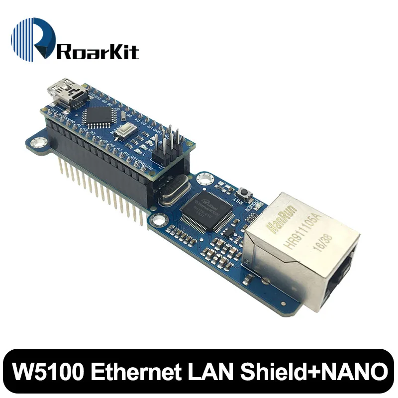 NANO 3,0 L298P 2A DC Драйвер шагового двигателя Щит Модуль W5100 Ethernet LAN сеть/запись данных RTC часы реального времени для Arduino - Цвет: Network with nano