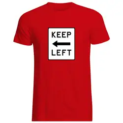 Футболка с надписью «KEEP LEFT»-все размеры + COLS (лейбористский светский Маркс Корбин красный)