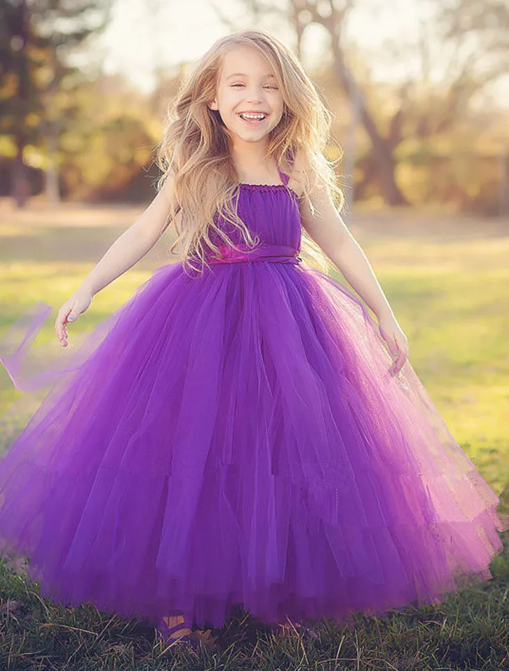 New 2016 tutu purple baby bridesmaid flower girl wedding ...