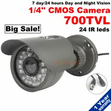Outdoor Waterproof 700TVL CCTV Camera 1/4″CMOS Sensor 30pcs IR LEDs 7Days/24Hours Day and Night Vision IR security free shipping