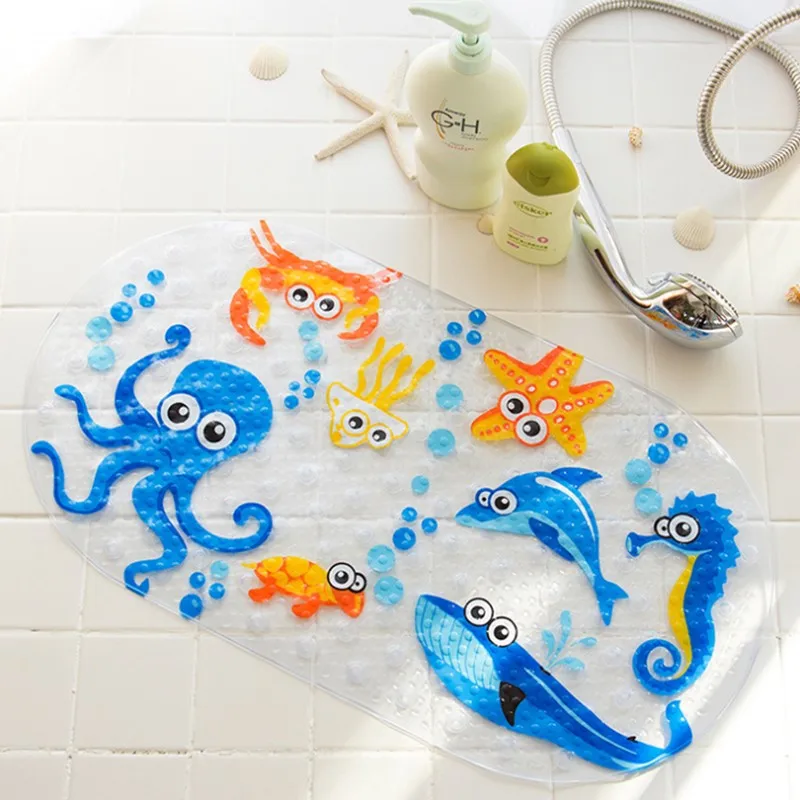 Высокое качество мульти-стиль мультфильм животных шаблон ПВХ нескользящий коврик для ванной коврик для душа - Цвет: Octopus