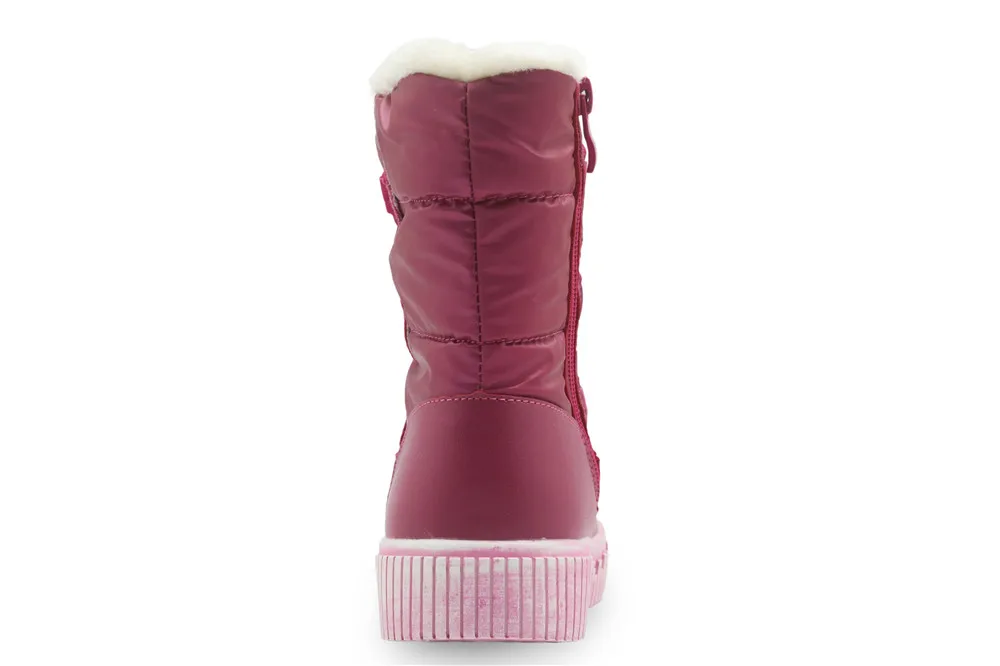 Apakowa/зимние сапоги для девочек зимние сапоги из искусственной кожи для девочек; детская обувь до середины икры теплые плюшевые детские ботинки на молнии; европейские размеры 27-32