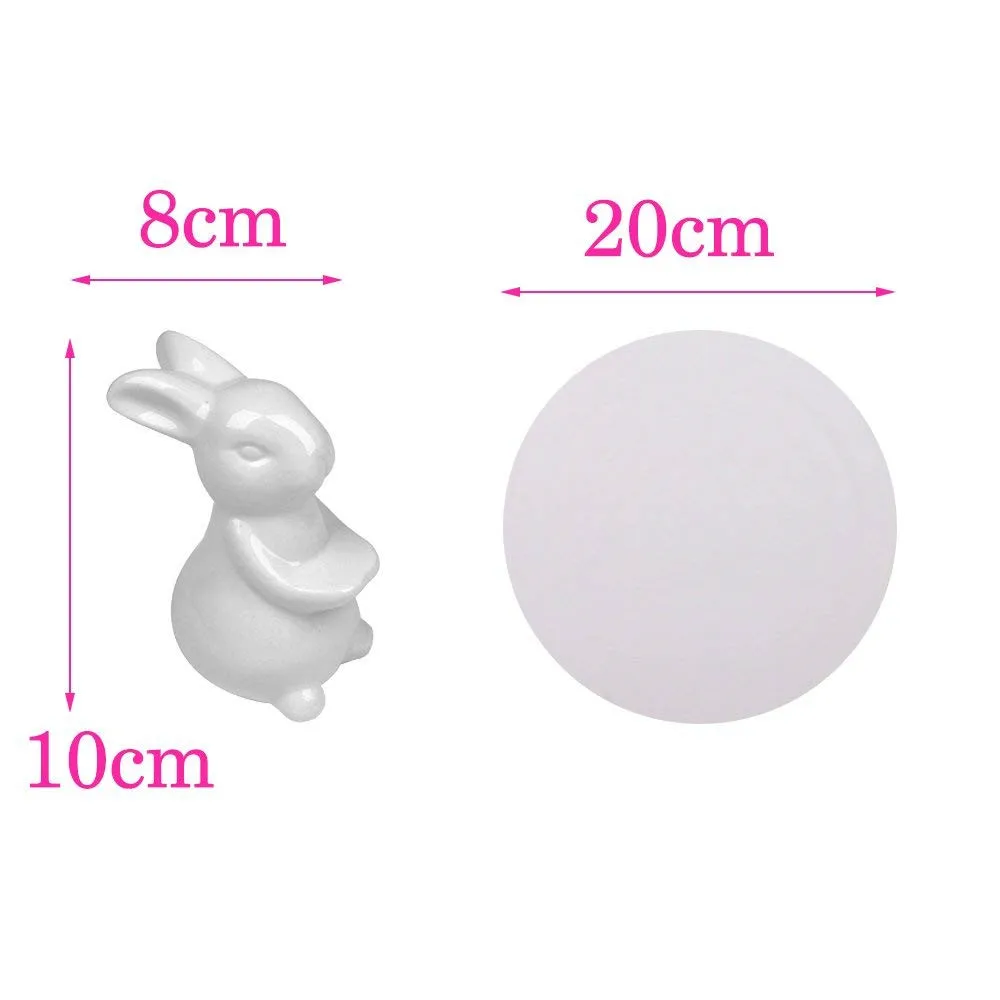 Bunny Rabbit Ceramic plate,Dishes for Dessert Food Server Tray,cute Cake Stand, Tableware Crafts gift for Kitchenware lovers03