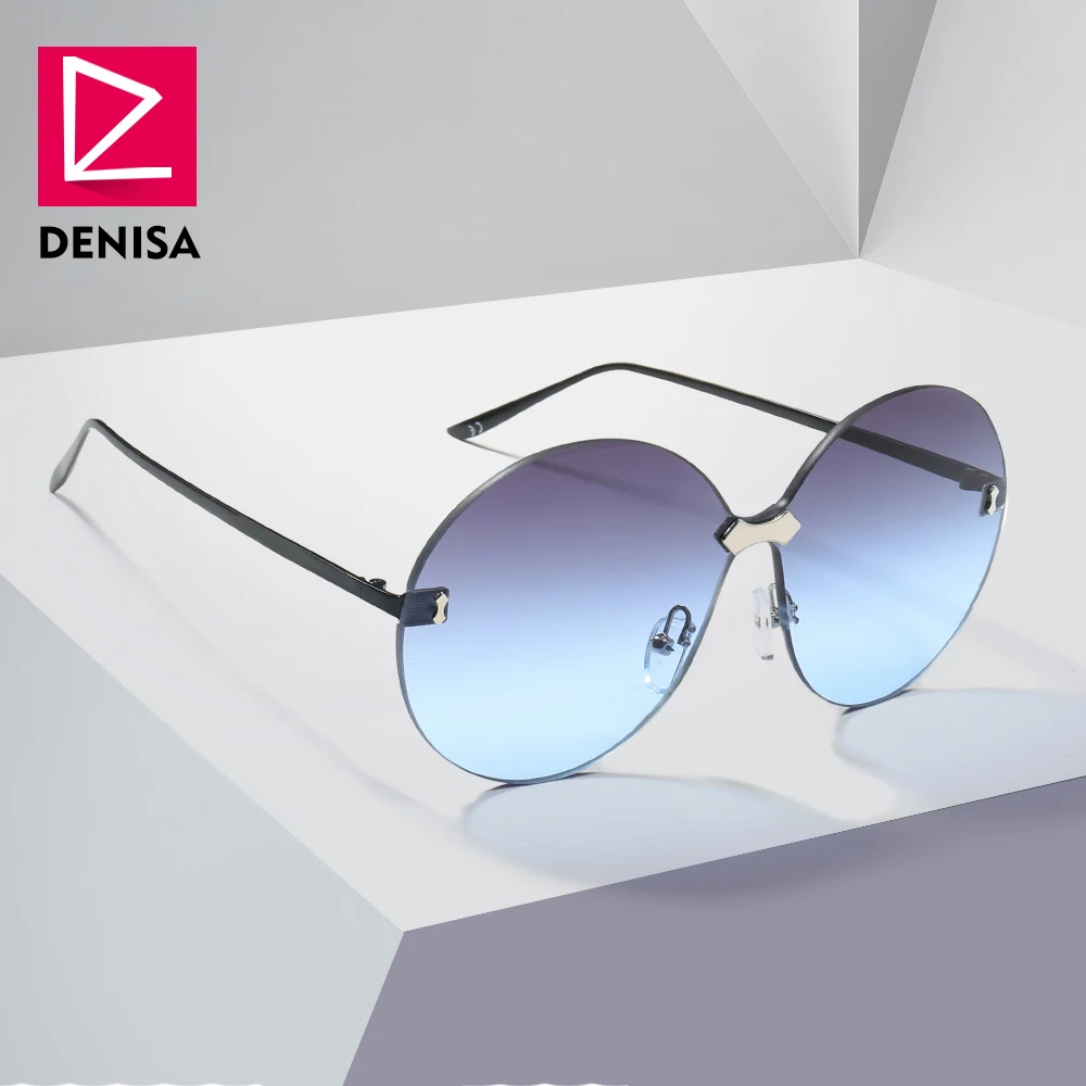 Солнцезащитные очки DENISA G22050 для мужчин и женщин винтажные большие круглые без