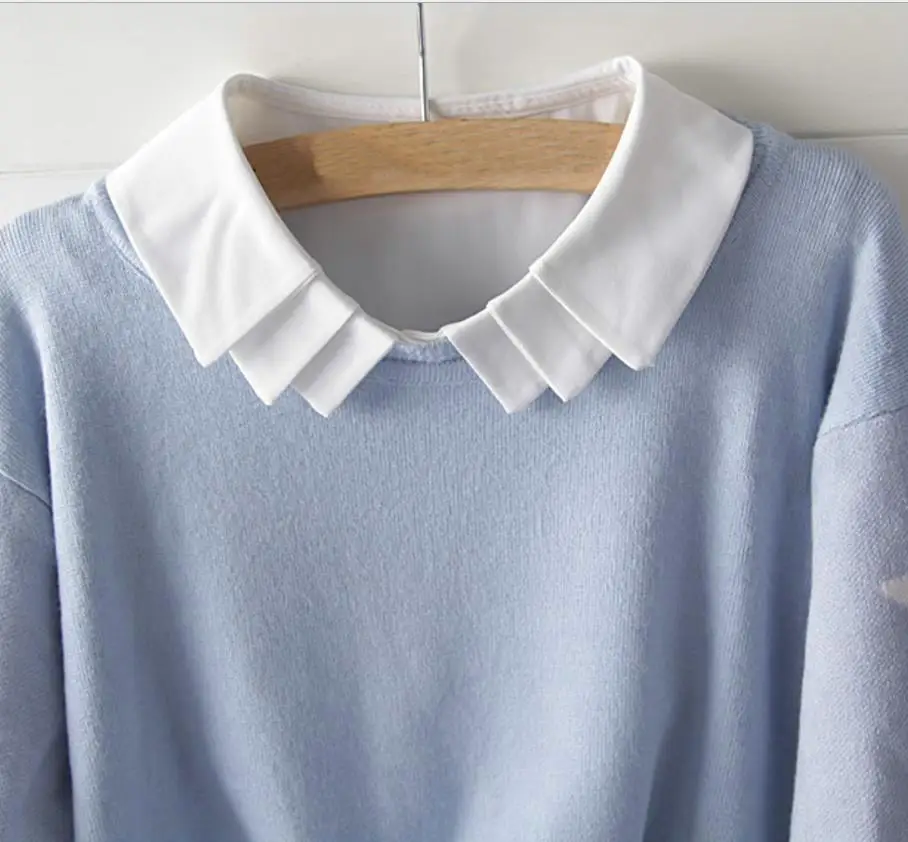 

[La MaxPa] High-end Cute White Removable Bow Tie Shirt Collar Fake Collar Collocation Collar Female
