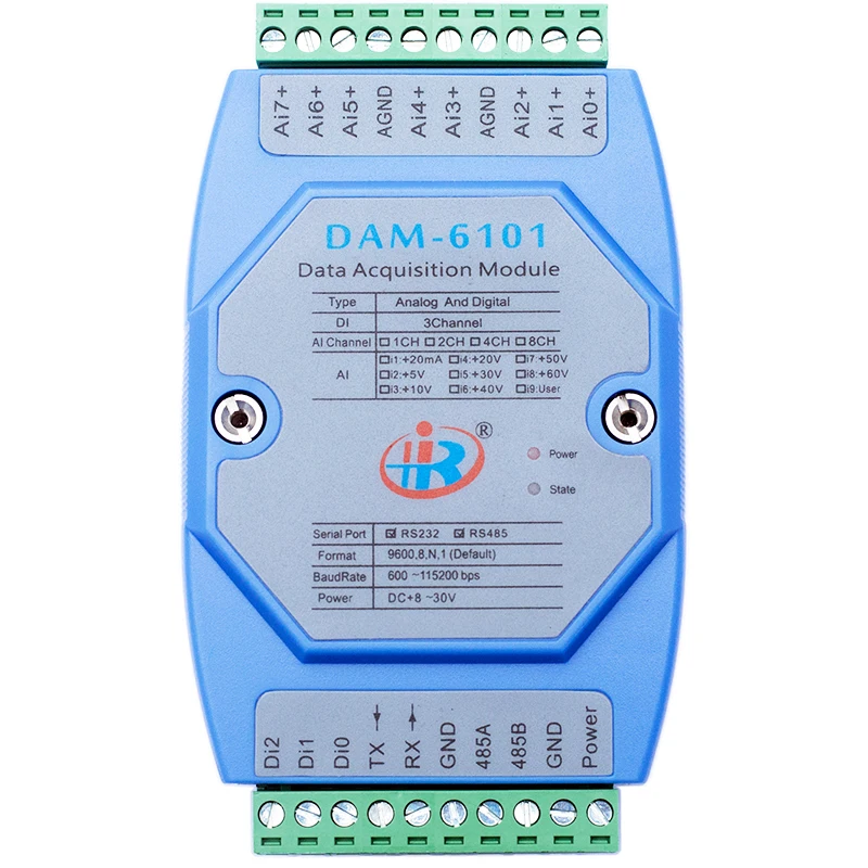 DAM6101 смешанный аналоговый цифровой входной модуль сбора данных Modbus