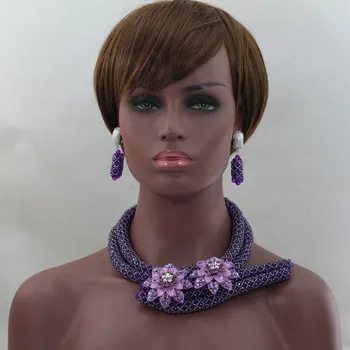 

Purple African Jewelry Bead Set Charming Nigerian Bead Set Charming Design Handmade Free Shipping hx247