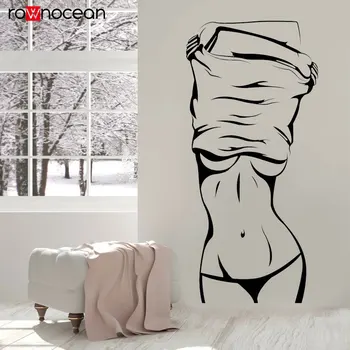 

Hot Sexy Girl Beautiful Female Body Striptease Stickers Vinyl Home Decor For Locker Room Toilet Wall Decals Removable Mural 3097